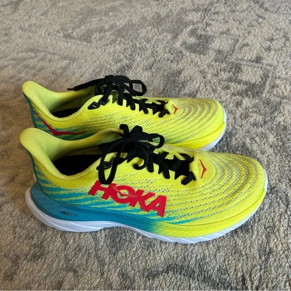 Hoka One One ProFly+ Vibrant Yellow Running Shoes Size 8 - Picture 10 of 11
